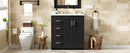 Ceramic Sink Combo, Freestanding Vanity Set With 3 Drawers & Soft Closing Doors