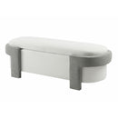 Large Versatile Storage Ottoman Bench: Spacious, Durable, Stylish - White / Light Gray