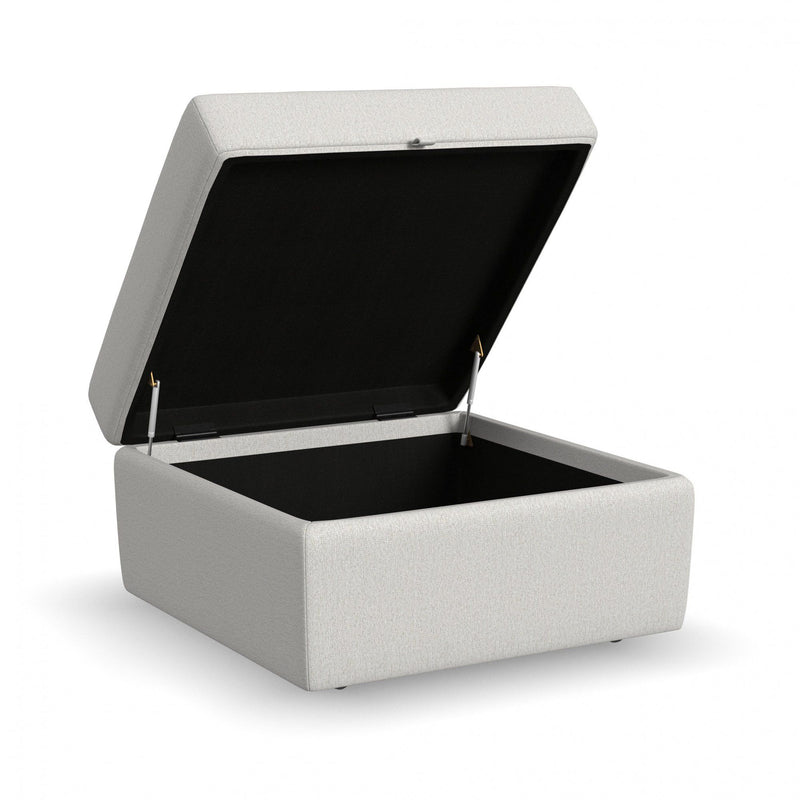 Flex - Square Storage Ottoman - Pearl Silver