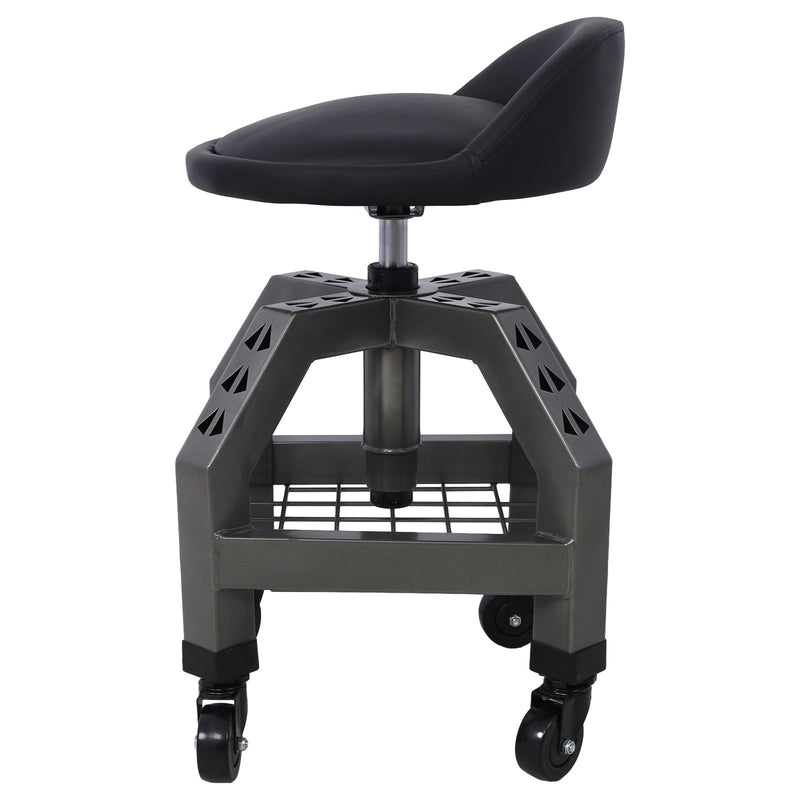 Pneumatic 360 Degree Swivel Stool, Mechanics Rolling Creeper Seat, Heavy Duty Rolling Mechanics Stool, Shop Stool With Casters