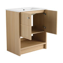 Modern Freestanding Bathroom Vanity With Ceramic Sink And Soft Closing Doors