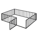 Metal Floor Bed Frame With Fence And Door