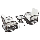 3 Piece Outdoor Chair & Table Set Chat Set, 2 Person Rattan Seating Group