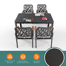 Outdoor Patio Furniture Dining Set With Sunbrella Fabric, Rectangular Table With Umbrella Hole