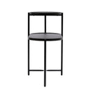 Round Coffee Table With Storage Tray 2 Tier Oval End Tables Wooden Small Side Table For Living Room