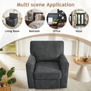 360° Swivel Accent Barrel Armchair With Side Pockets, Compact Design