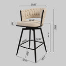 Bar Stool 360 Swivel With Back Footrest