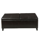 Lanister - Ottoman Double Top Storage - Brown