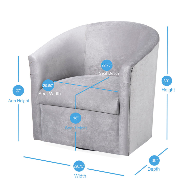 Eden - Swivel Chair With Microfiber Upholstery And Hardwood Frame