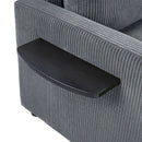 Sleeper Sofa With Foldable Mattress, USB Ports, Side Table & Storage Pocket