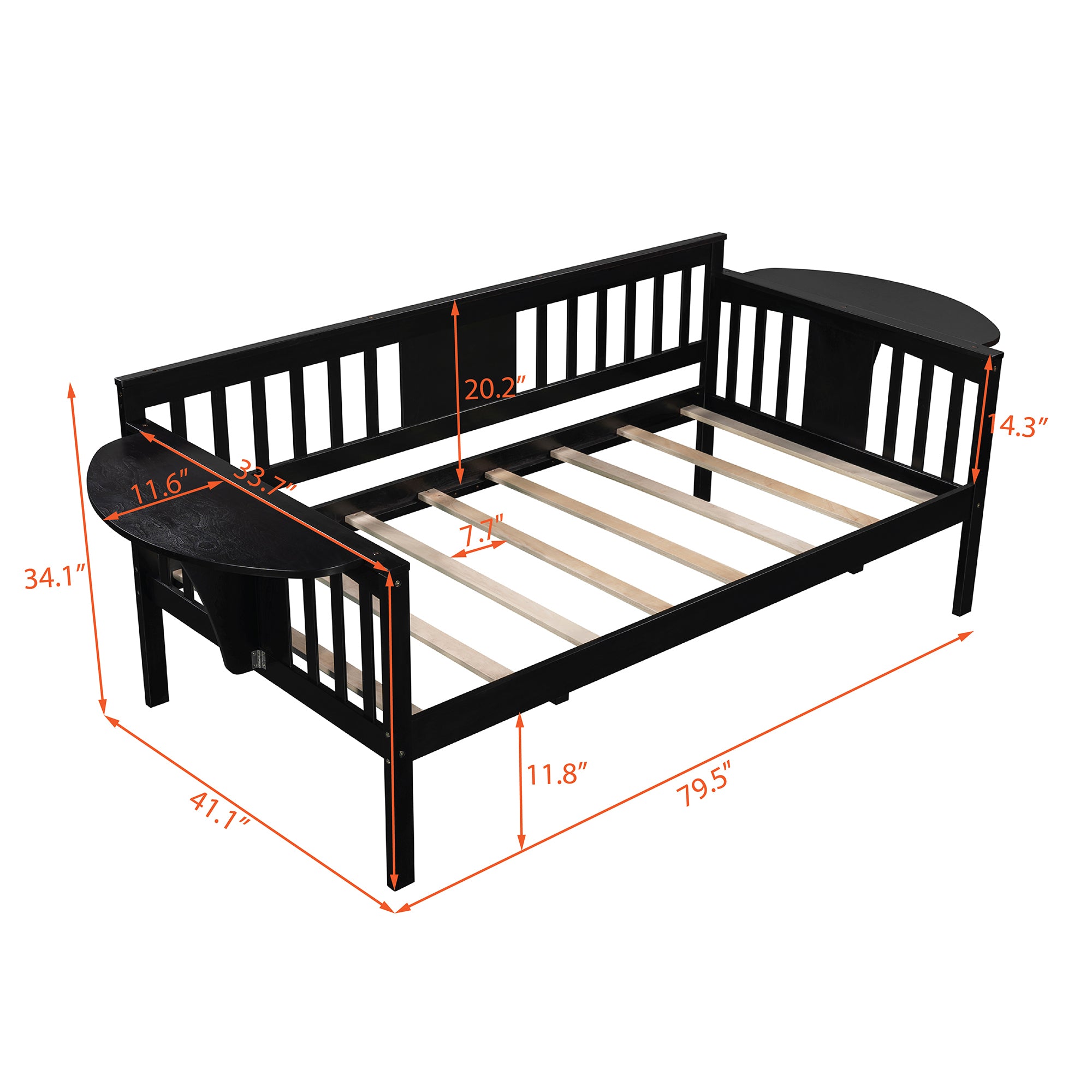 Twin size Daybed, Wood Slat Support, Espresso - Atlantic Fine Furniture Melbourne FL