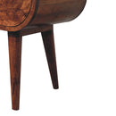 Circular Bedside Table With Open Slot - Caramel