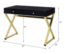 Coleen - Writing Desk With USB (Same Ac00894) - Black & Brass