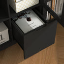 Modern Cabinet With Glass Doors And Drawer