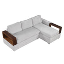 Sectional Sofa Upholstered Sofa Couch With Reversible Armrests For Living Room
