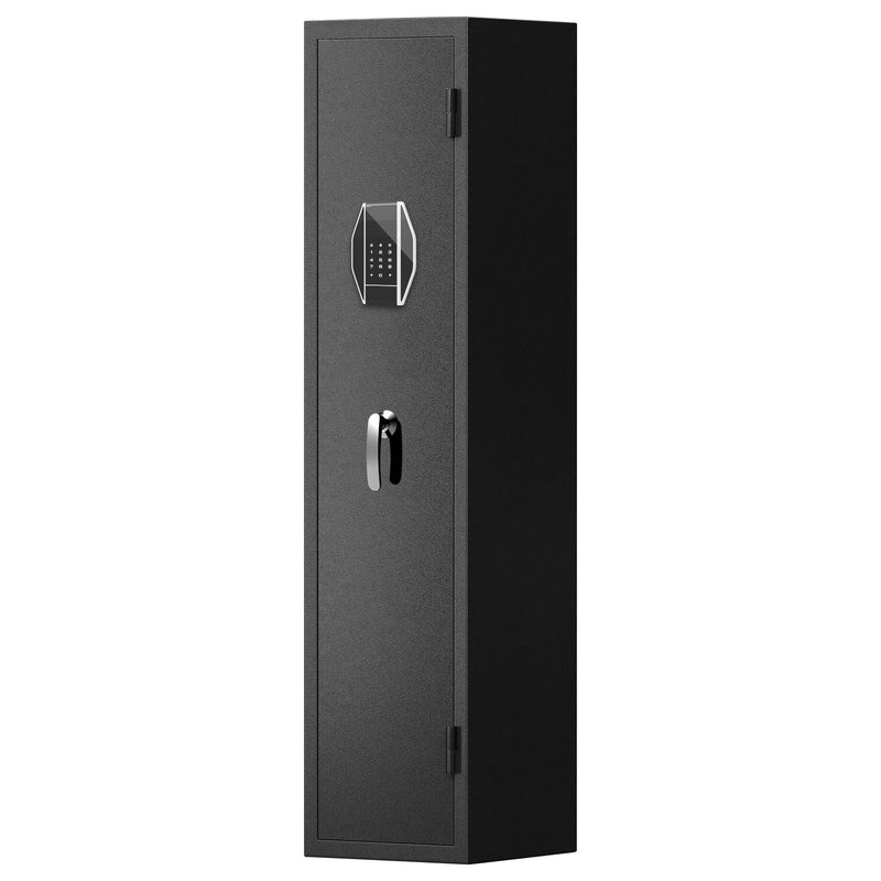 3 - 4 Gun Safe For Rifles And Pistols, Quick Access Password Gun Safe, High Security Metal Rifle Safe Locker With Removable Shelf And 2 Adjustable Gun Slots - Black