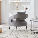 Open Back Accent Chair, Round Sofa Lounge Armchair