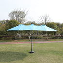 Double- Sided Outdoor Market Umbrella With Lights And Base