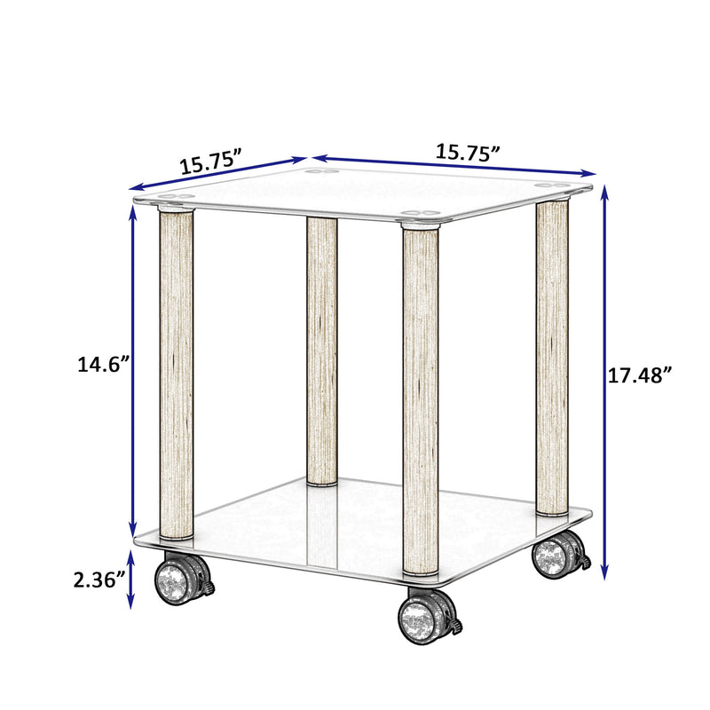 Side Table, 2 Tier Space End Table, Modern Night Stand, Sofa Table, Side Table With Storage Shelve