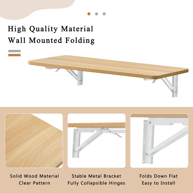 Folding Table Wall Mounted Folding Table For Small Spaces, Fold Down Desk, Workbench