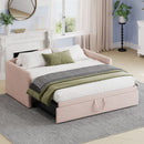 Daybed With Extended Pop Up Trundle, Upholstered Sofa Bed Daybed
