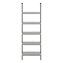 Bookshelf, Bookcase, Etagere, Ladder, 5 Tier, For Office, Marble Look Contemporary & Modern