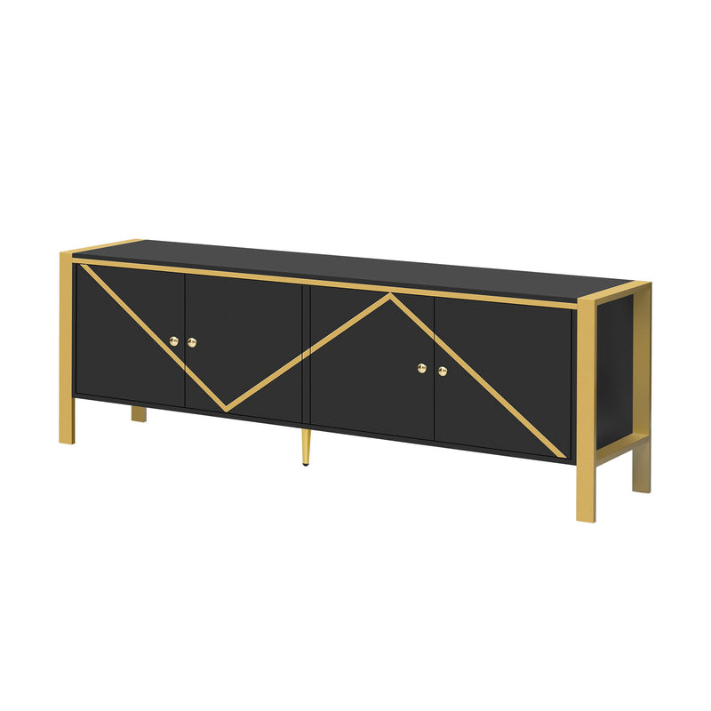 Modern Minimalist TV Stand With 2 Spacious Cabinets