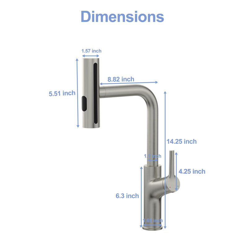 30" Single Bowl Drop In Kitchen Sink With Pull Out Faucet And Soap Dispenser - Brushed Nickel
