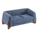 Contemporary Boucle Sherpa Sofa With Birch Wood Legs