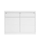 6 Drawer Dresser For Bedroom With LED Lights, Sturdy Frame - White