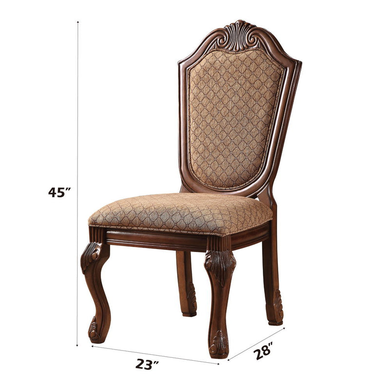 Chateau De Ville - Side Chair (Set of 2) - Fabric & Cherry Finish