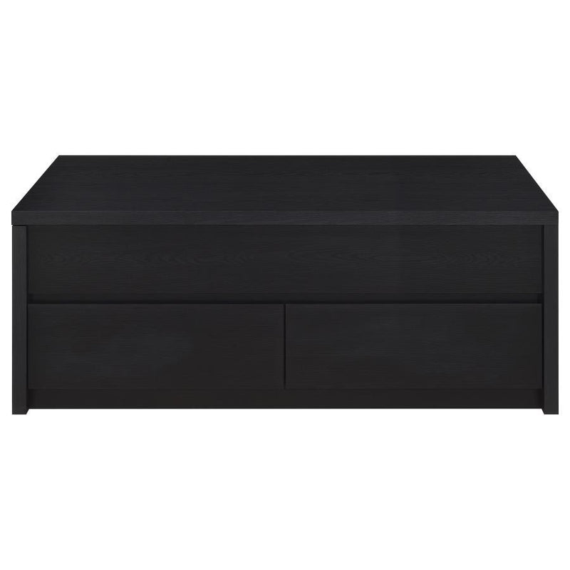 Knapp - Lift Top Cocktail Coffee Table With Dual Drawers - Black