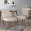 Contemporary Dining Chair With Upholstered Seating And Tapered Legs