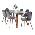 Folia Pebble - 7 Piece Mid-Century Modern Dining Set