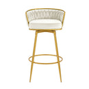 Modern Low Back Upholstered Counter Height Bar Stools (Set of 2)