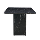 Modern Dining Table With Marbled Design For Luxurious Elegance - Black