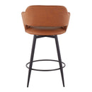 Margarite - Contemporary Fixed Height Counter Stool With Swivel With Round Footrest (Set of 2)