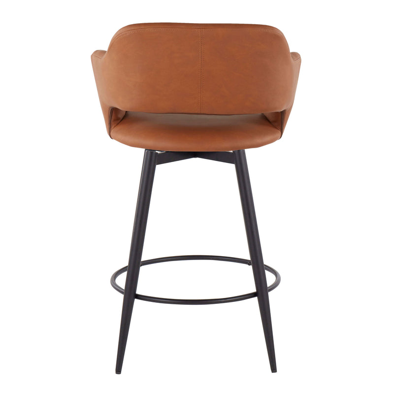 Margarite - Contemporary Fixed Height Counter Stool With Swivel With Round Footrest (Set of 2)