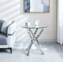 Modern Round Tempered Glass Table With Chrome Legs