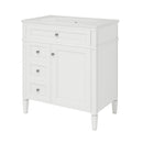 Bathroom Vanity With Top Sink, Modern Bathroom Storage Cabinet With 2 Drawers And A Tip-Out Drawer