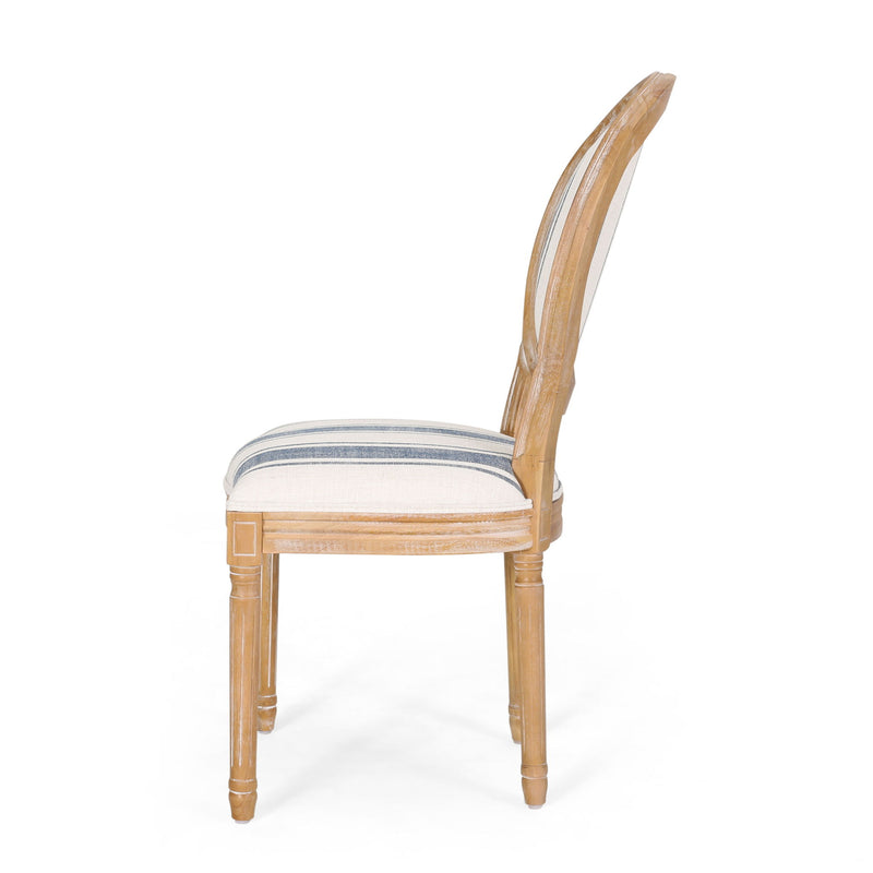 French Country Inspired Dining Chair With Iconic Round Backrest