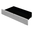 Full Size Upholstered Platform Bed with LED Frame, with Twin  Size Trundle and 2 drawers, Teddy Fleece, Gray