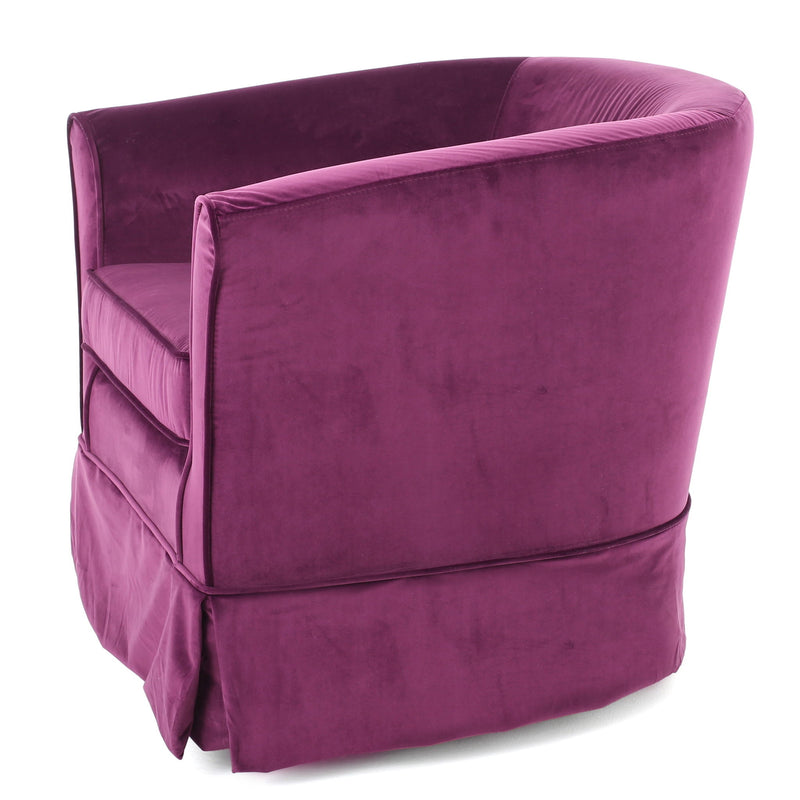 Glitter - Upholstered Swivel Chair With Loose Cover And Curved Back