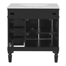 Bathroom Vanity With Ceramic Sink, 2 Doors 3 Drawers, Soft Close Design