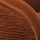 London - Mid-Century Modern Ruched Barrel Chair - Burnt Orange