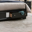 Madrid - Queen Bed With Storage Drawers And Nickel Handles - Black