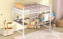 Full Loft Bed With Desk And Grid - White
