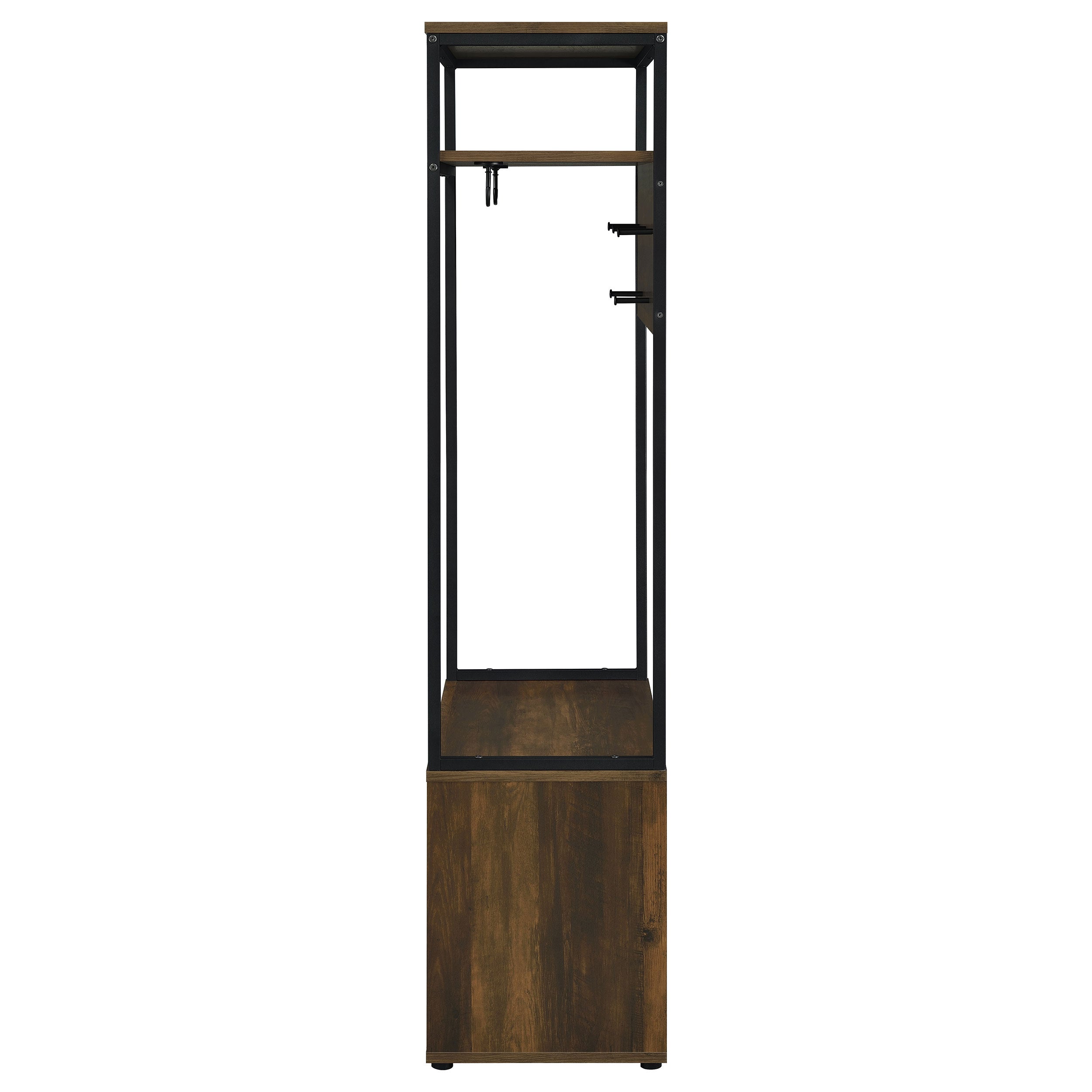 Quincy 2-door Coat Rack Hall Tree Storage Bench Dark Pine — view 6