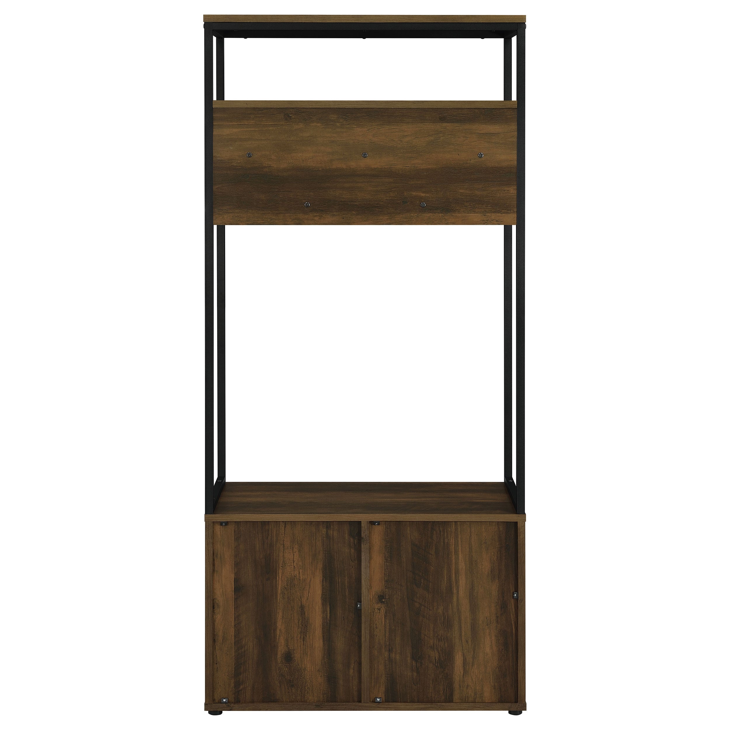 Quincy 2-door Coat Rack Hall Tree Storage Bench Dark Pine — view 8