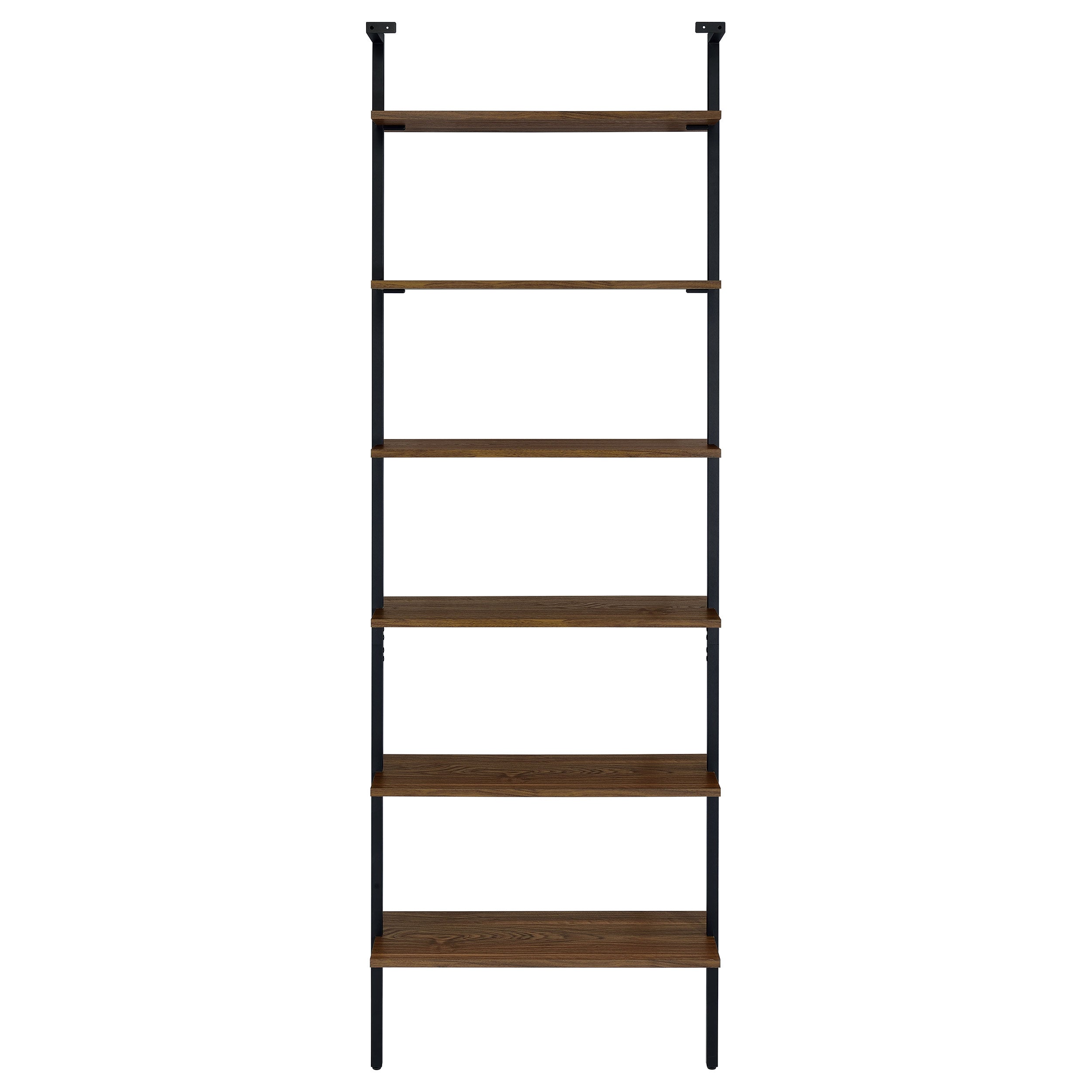 Owens 96-inch 6-shelf Wall Bookshelf Walnut — view 7
